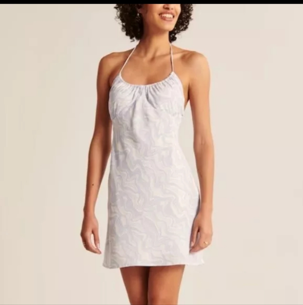 NWT Abercrombie and Fitch tye dye swirl lined mini halter dress size S